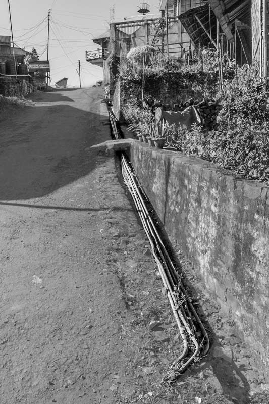 Human Right to Water in Nagaland - Pipelines for water distribution to local households in a village in Mokokchung district
